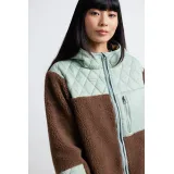 24COLOURS SHERPA Γυναικείο Μπουφάν - Καφέ