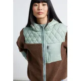 24COLOURS SHERPA Γυναικείο Μπουφάν - Καφέ