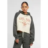 KARL KANI WOVEN SIGNATURE STREET ACADEMY CROP RAGLAN Γυναικείο Φούτερ - Εκρού / Μαύρο