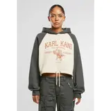 KARL KANI WOVEN SIGNATURE STREET ACADEMY CROP RAGLAN Γυναικείο Φούτερ - Εκρού / Μαύρο