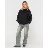 RUSTY CLYDE BAGGY HOODED Γυναικείο Φούτερ - Μαύρο