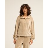 BILLABONG COFFEE TIME HALF ZIP RIB Γυναικεία Μπλούζα - Μπεζ