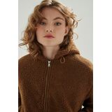 24COLOURS TEDDY Γυναικείο Μπουφάν - Καφέ