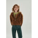 24COLOURS TEDDY Γυναικείο Μπουφάν - Καφέ