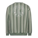 KARL KANI SMALL SIGNATURE STRIPPED CREWNECK - Dusty Green