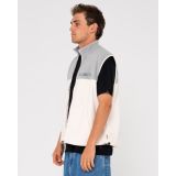RUSTY TASTY ICE POLAR FLEECE VEST - Oyster Grey/Ecru