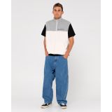 RUSTY TASTY ICE POLAR FLEECE VEST - Oyster Grey/Ecru
