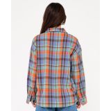 RUSTY NOAH LONG SLEEVE PLAID OVER Γυναικείο Πουκάμισο - Μπλε