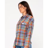 RUSTY NOAH LONG SLEEVE PLAID OVER Γυναικείο Πουκάμισο - Μπλε