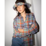 RUSTY NOAH LONG SLEEVE PLAID OVER Γυναικείο Πουκάμισο - Μπλε