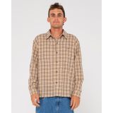 RUSTY DATSUN CHECK LONG SLEEVE SHIRT - Light Khaki
