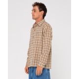 RUSTY DATSUN CHECK LONG SLEEVE SHIRT - Light Khaki