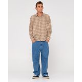 RUSTY DATSUN CHECK LONG SLEEVE SHIRT - Light Khaki