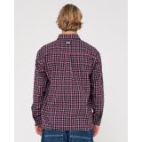 RUSTY DATSUN CHECK LONG SLEEVE SHIRT - Navy/Red
