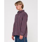 RUSTY DATSUN CHECK LONG SLEEVE SHIRT - Navy/Red