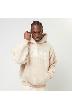 KARL KANI SERIF TEDDY HOODIE - Light Sand