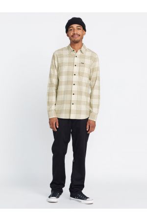 VOLCOM CADEN PLAID L/S SHIRT - Dirty White