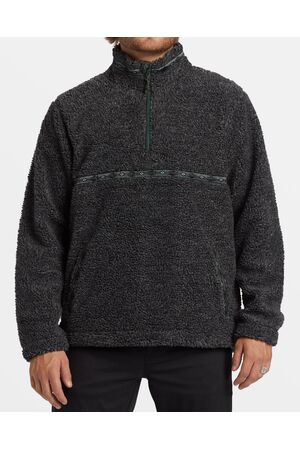 BILLABONG BOUNDARY TOMBSTONE FLEECE HALF ZIP PULLOVER - Black Heather