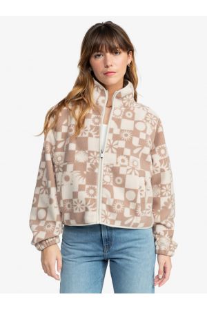 ROXY BLURRY CLOUD FLEECE JACKET - Parchment