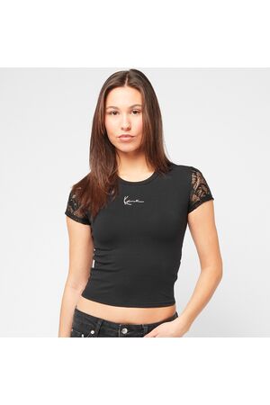 KARL KANI SIGNATURE BACK LACE SHORT Γυναικείο Κοντομάνικο - Μαύρο