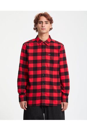 VOLCOM CADEN PLAID SHIRT - Lifeguard Red