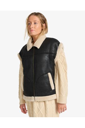 BILLABONG NIGHT LIGHT FAUX SHEARLING Γυναικείο Μπουφάν - Μαύρο