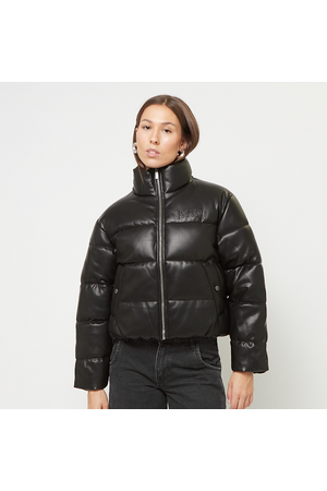 SERIF CROP PU PUFFER Γυναικείο Μπουφάν - Μαύρο