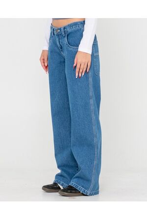 RUSTY FLIP MOMMY LOW RISE TAPELESS DENIM Γυναικείο Παντελόνι - Μπλε