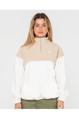 RUSTY TONAL DIVISION HALF ZIP POLAR Γυναικείο Φλις - Εκρού