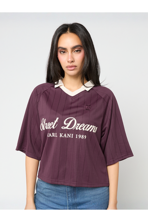 Karl Kani OG SHADOW PINSTRIPE SOCCER JERSEY Γυναικείο - Μπορντό