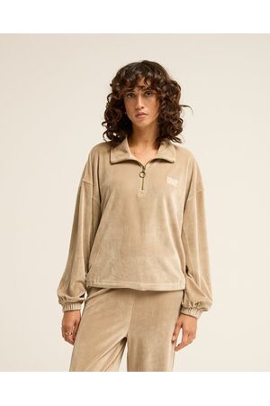 BILLABONG COFFEE TIME HALF ZIP RIB Γυναικεία Μπλούζα - Μπεζ