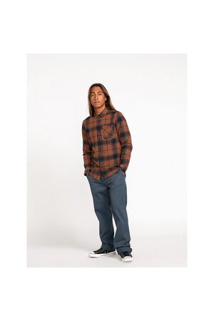 VOLCOM CADEN Plaid L/S Shirt - Mocha