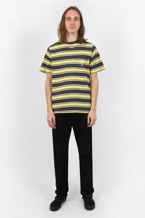 WASTED PARIS Stripe T-shirt - Yellow/Grey