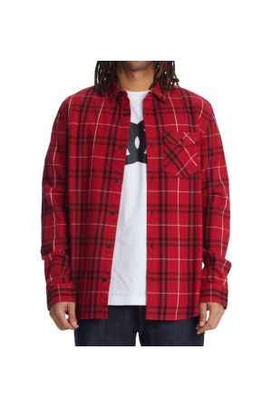 DC MARSHAL Long Sleeve Shirt - Chili Pepper / White Plaid