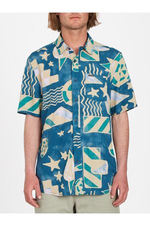 VOLCOMHAND GEO SHIRT - AGED INDIGO