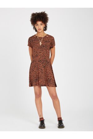 VOLCOM Dino Tea Women's Dress - Dark Clay