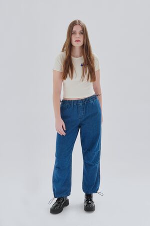 24COLOURS Wide Leg Denim Trousers - Blue