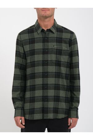 VOLCOM CADEN PLAID L/S SHIRT - Black