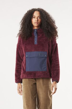 PICTURE  DARIE 1/4 FLEECE HOODIE - Tawny Port