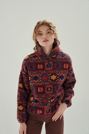 24COLOURS HALF ZIP SWEATER - Multicolor