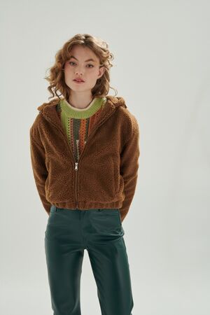 24COLOURS TEDDY JACKET - Brown