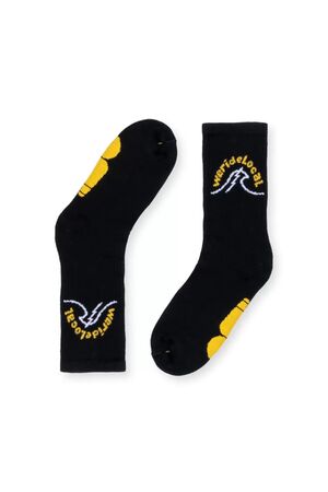 WE RIDE LOCAL HIGH TIDE SOCKS - Black/White/Yellow