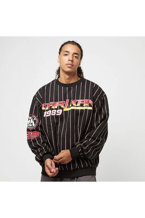 KARL KANI WOVEN SIGNATURE NIGHT RIDER PINSTRIPE CREWNECK - Black