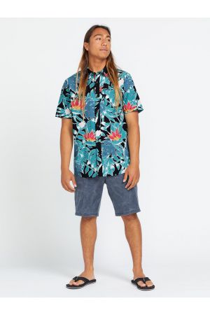 VOLCOM LEAF PIT FLORAL SHIRT - Black