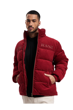 KARL KANI RETRO CORDUROY PUFFER JACKET - Red