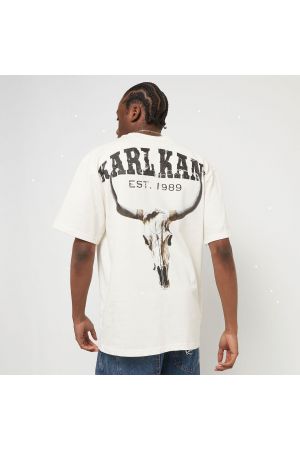 KARL KANI SMALL SIGNATURE WASHED HEAVY JERSEY SKULL Ανδρικό Κοντομάνικο - Εκρού