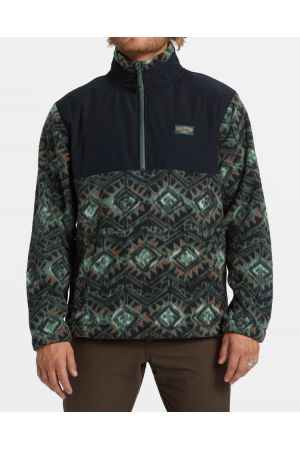 BILLABONG BOUNDARY RE-ISSUE POLAR FLEECE HALF ZIP PULLOVER - Black