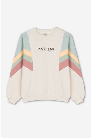 KAOTIKO SWEATSHIRT GINGER - Bone/ Cloud/ Green