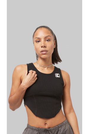 KARL KANI OG CORSET RIB TOP - Black