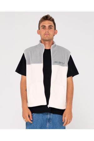 RUSTY TASTY ICE POLAR FLEECE VEST - Oyster Grey/Ecru